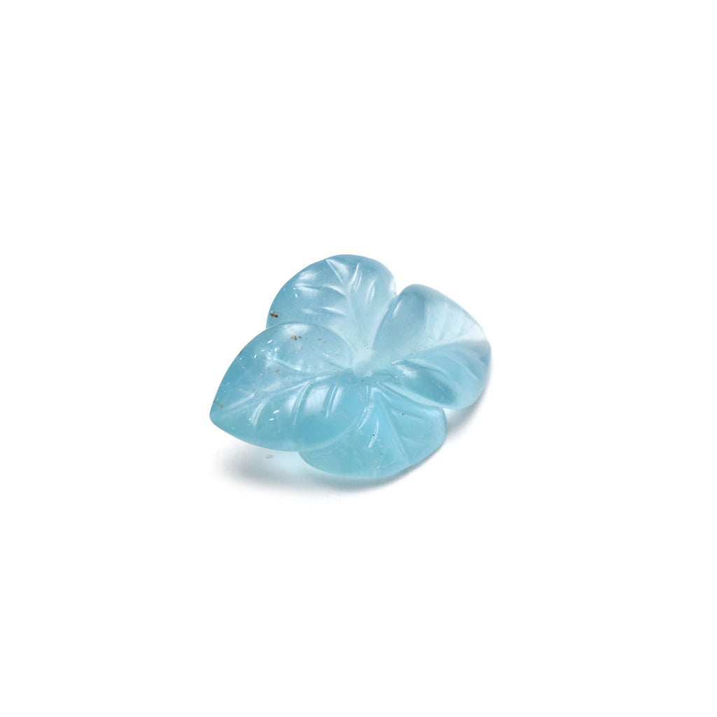 Natural Aquamarine Flower Carving Loose Gemstone - 17x24mm - Aquamarine Flower Carving Smooth Gemstone, 1 Piece - National Facets, Gemstone Manufacturer, Natural Gemstones, Gemstone Beads