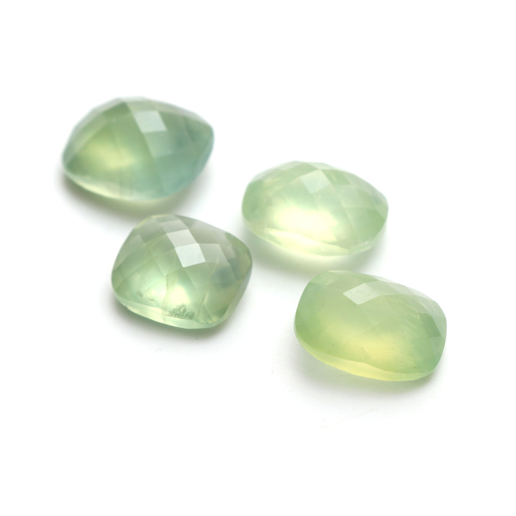 Natural Prehnite Rectangle Checker Cut Loose Gemstone, 12x14mm To 14x16mm Prehnite Rectangle , Checker Cut Loose , Set Of 6 Pieces - National Facets, Gemstone Manufacturer, Natural Gemstones, Gemstone Beads