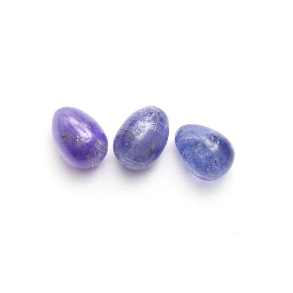 Natural Tanzanite Smooth Drops Loose Gemstone, 10x14 mm, Tanzanite Jewelry Handmade Gift For Women, Set of 3 Pieces - National Facets, Gemstone Manufacturer, Natural Gemstones, Gemstone Beads