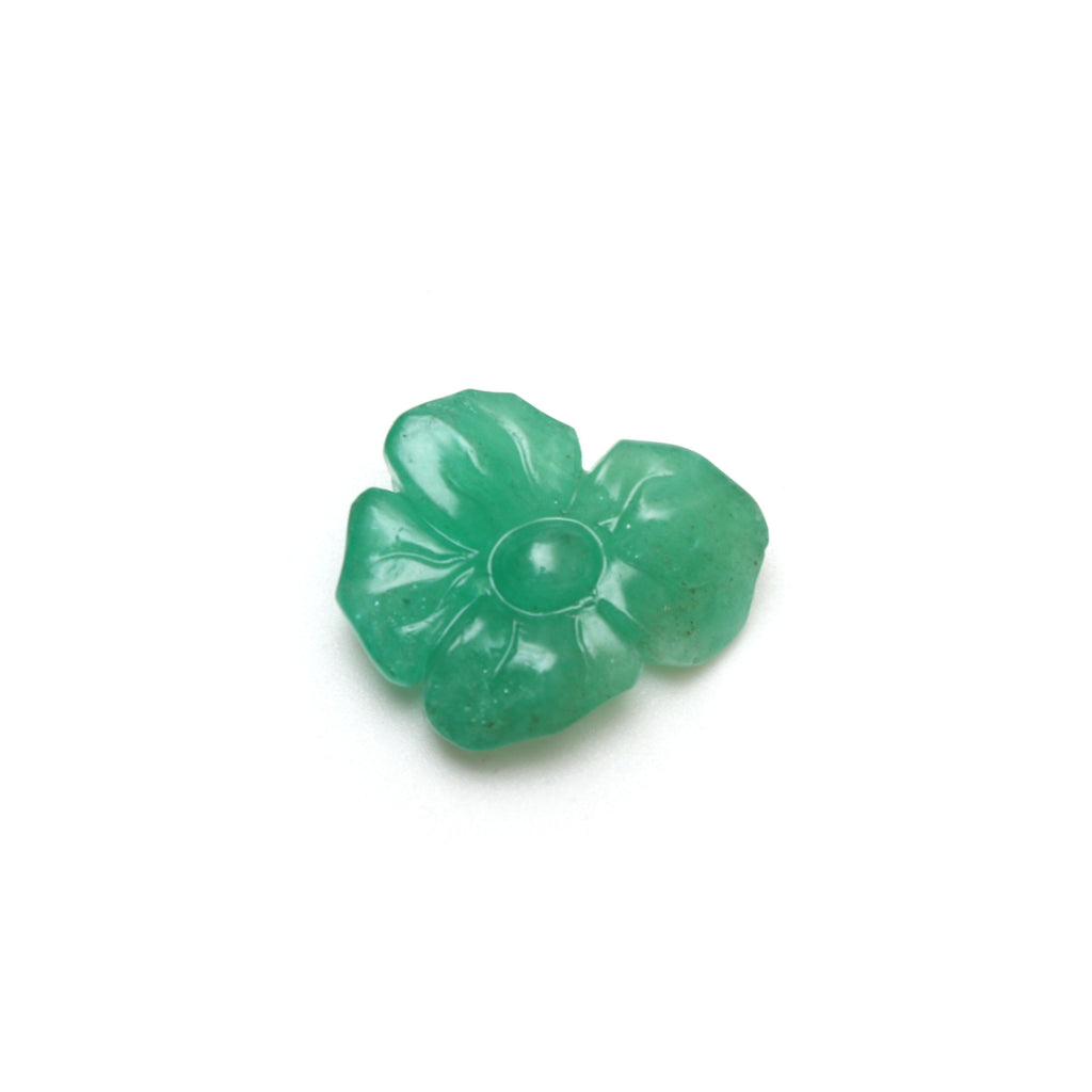 Natural Emerald Flower Carving Loose Gemstone, 18.5x21.5 mm, Emerald Carving, Emerald Flower Jewelry Making Gemstone, 1 Piece - National Facets, Gemstone Manufacturer, Natural Gemstones, Gemstone Beads