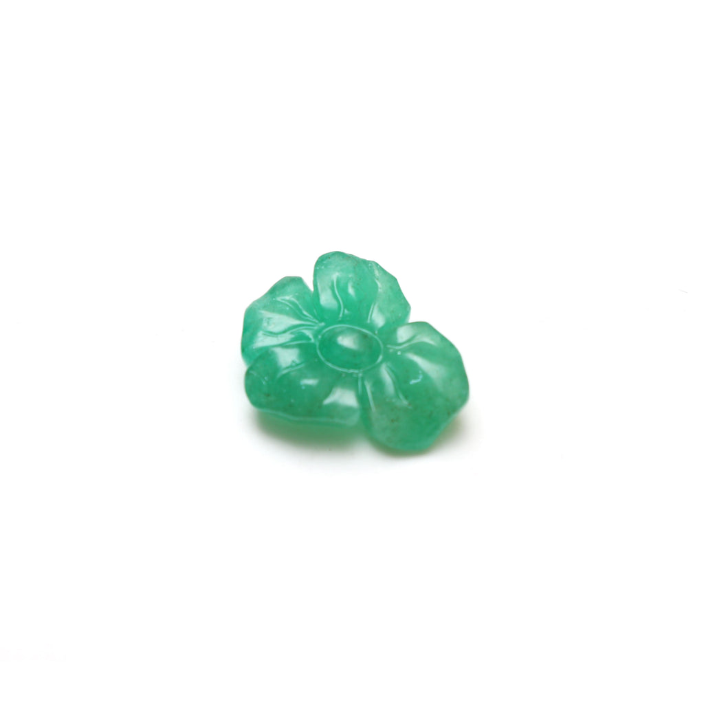 Natural Emerald Flower Carving Loose Gemstone, 18.5x21.5 mm, Emerald Carving, Emerald Flower Jewelry Making Gemstone, 1 Piece - National Facets, Gemstone Manufacturer, Natural Gemstones, Gemstone Beads