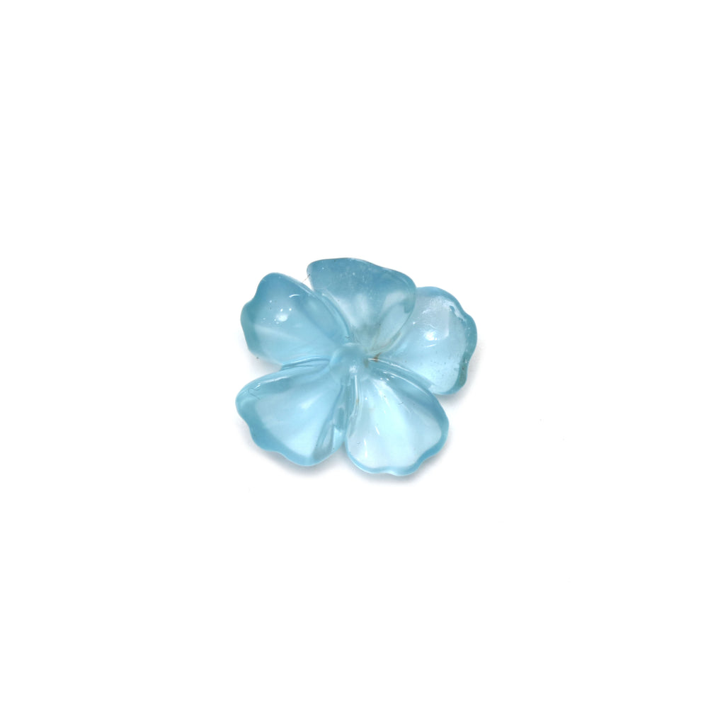 Natural Aquamarine Flower Carving Loose Gemstone - 15x17mm- Aquamarine Flower Carving Smooth Gemstone, 1 Piece - National Facets, Gemstone Manufacturer, Natural Gemstones, Gemstone Beads