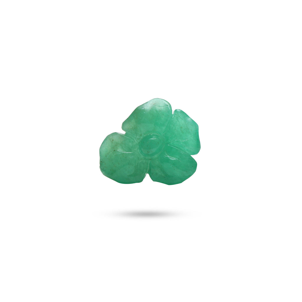 Natural Emerald Flower Carving Loose Gemstone, 18.5x21.5 mm, Emerald Carving, Emerald Flower Jewelry Making Gemstone, 1 Piece - National Facets, Gemstone Manufacturer, Natural Gemstones, Gemstone Beads