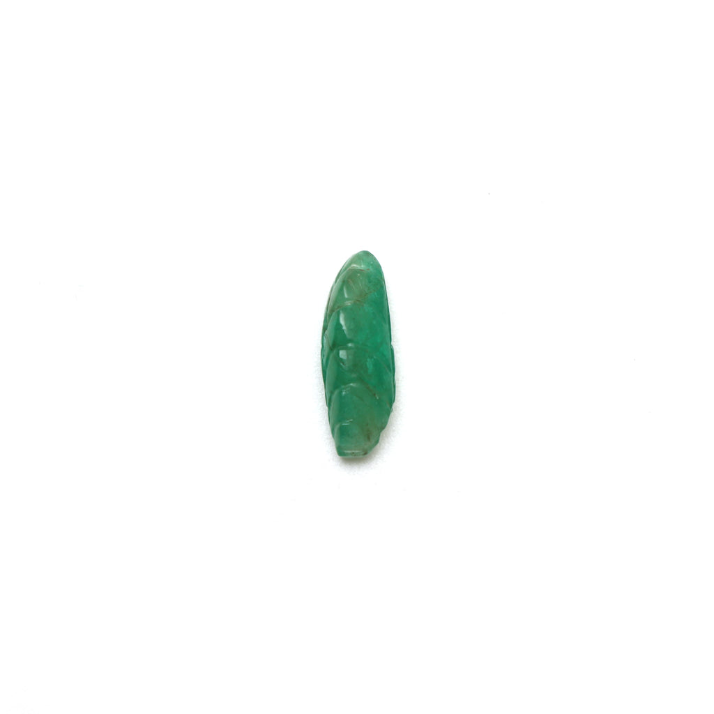 Natural Emerald Leaf Carving Loose Gemstone, 5.5x16 mm , Emerald Leaf Jewelry Making Gemstone, Gift for Her , 1 Piece - National Facets, Gemstone Manufacturer, Natural Gemstones, Gemstone Beads