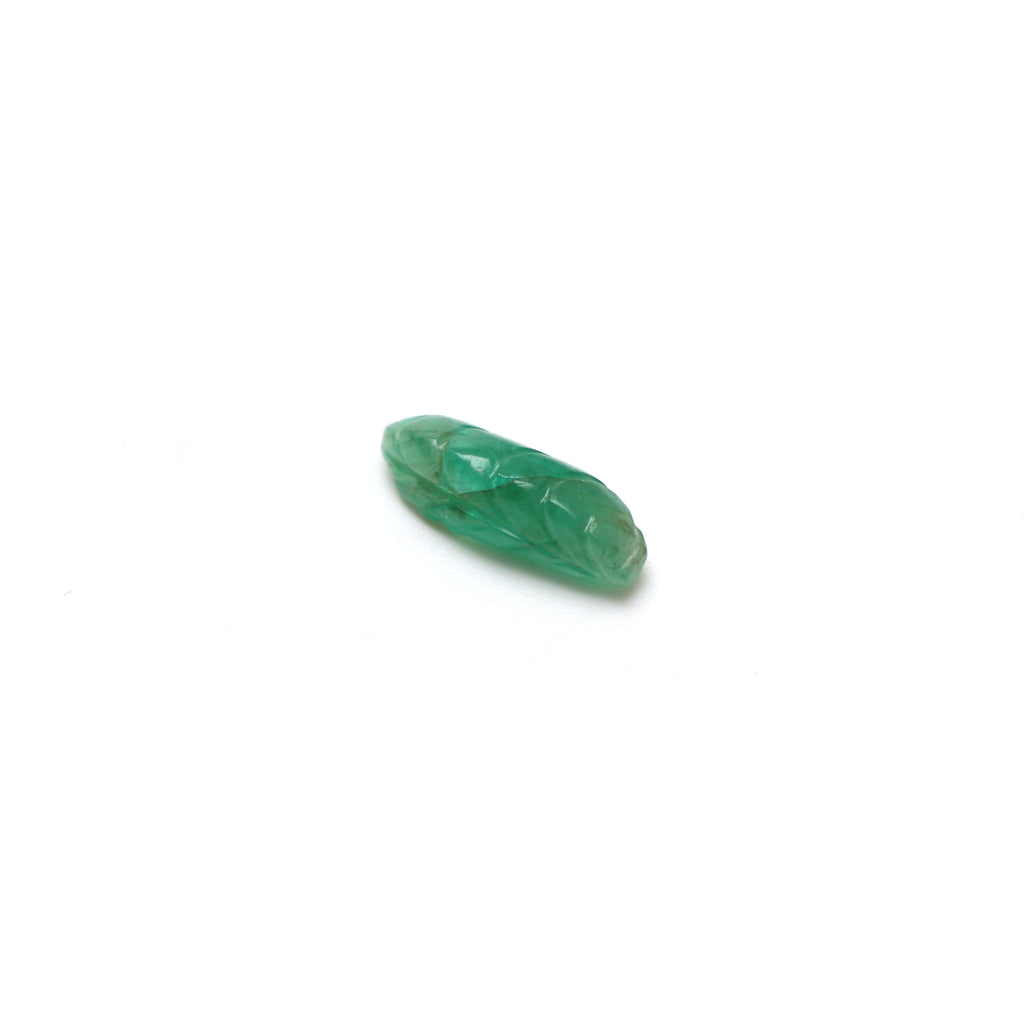 Natural Emerald Leaf Carving Loose Gemstone, 5.5x16 mm , Emerald Leaf Jewelry Making Gemstone, Gift for Her , 1 Piece - National Facets, Gemstone Manufacturer, Natural Gemstones, Gemstone Beads