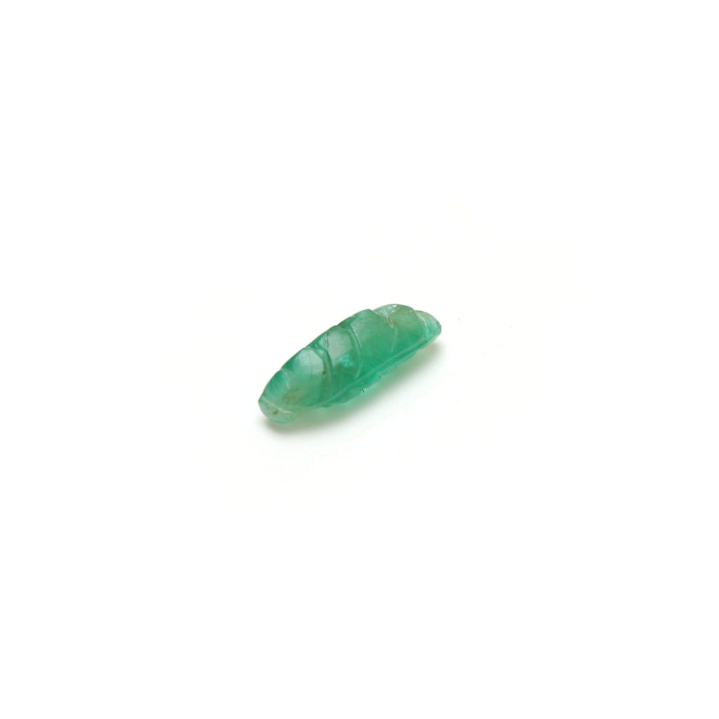 Natural Emerald Leaf Carving Loose Gemstone, 5.5x16 mm , Emerald Leaf Jewelry Making Gemstone, Gift for Her , 1 Piece - National Facets, Gemstone Manufacturer, Natural Gemstones, Gemstone Beads