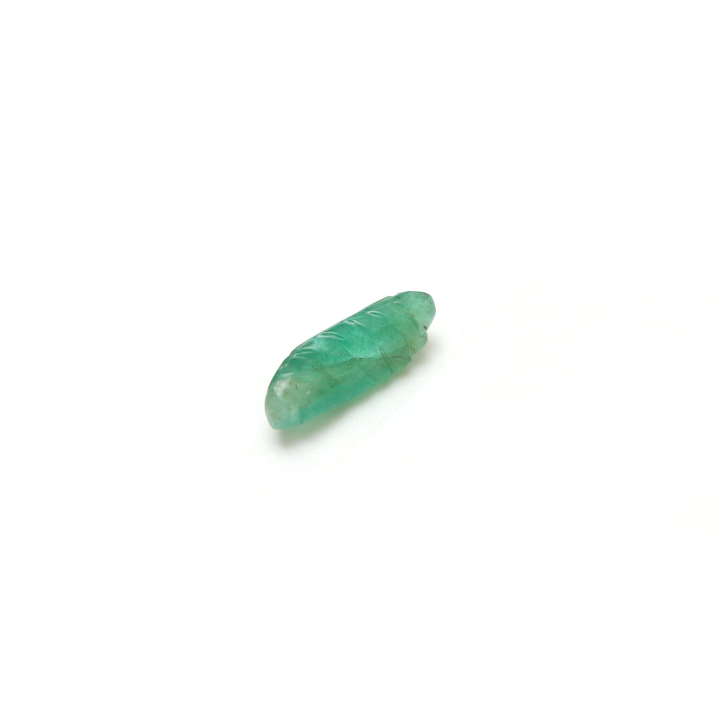 Natural Emerald Leaf Carving Loose Gemstone, 5.5x16 mm , Emerald Leaf Jewelry Making Gemstone, Gift for Her , 1 Piece - National Facets, Gemstone Manufacturer, Natural Gemstones, Gemstone Beads