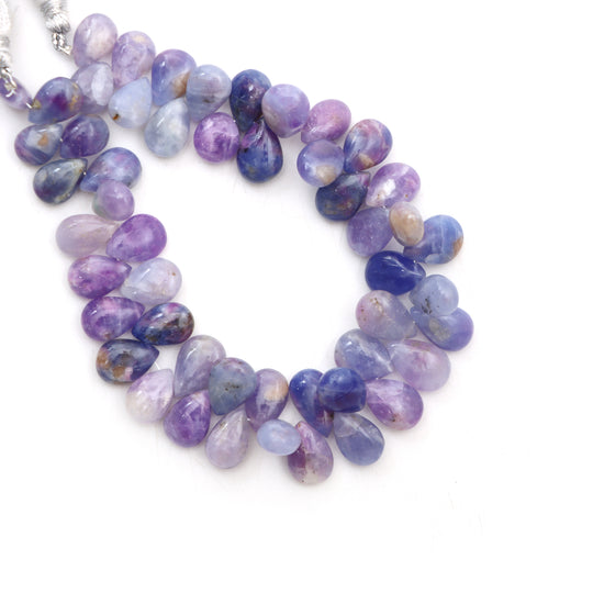 Hackmanite Smooth Pear Beads, 6x9 mm To 8x12 mm, Hackmanite Jewelry Making Beads, 8 Inches Full Strand, Price Per Strand