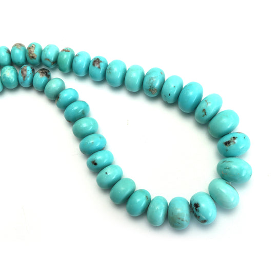 Turquoise Smooth Rondelle Beads, 9.5 mm To 20 mm, Turquoise Jewelry Making Beads, 20 Inches Full Strand, Price Per Strand