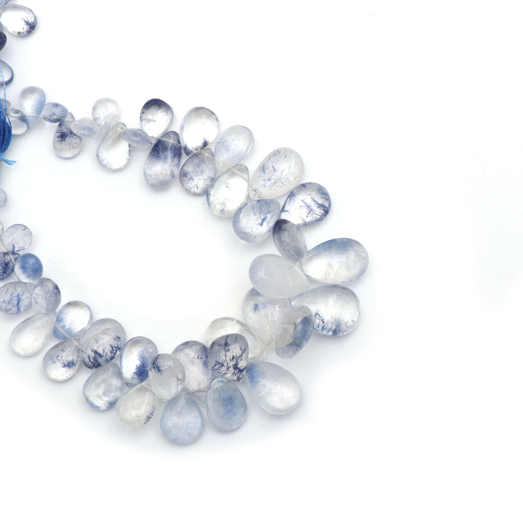 Natural Dumortierite Smooth Pear Beads , Dumortierite Beads , 5x6.5 mm To 13x18  mm , 8 Inch, Price Per Strand - National Facets, Gemstone Manufacturer, Natural Gemstones, Gemstone Beads