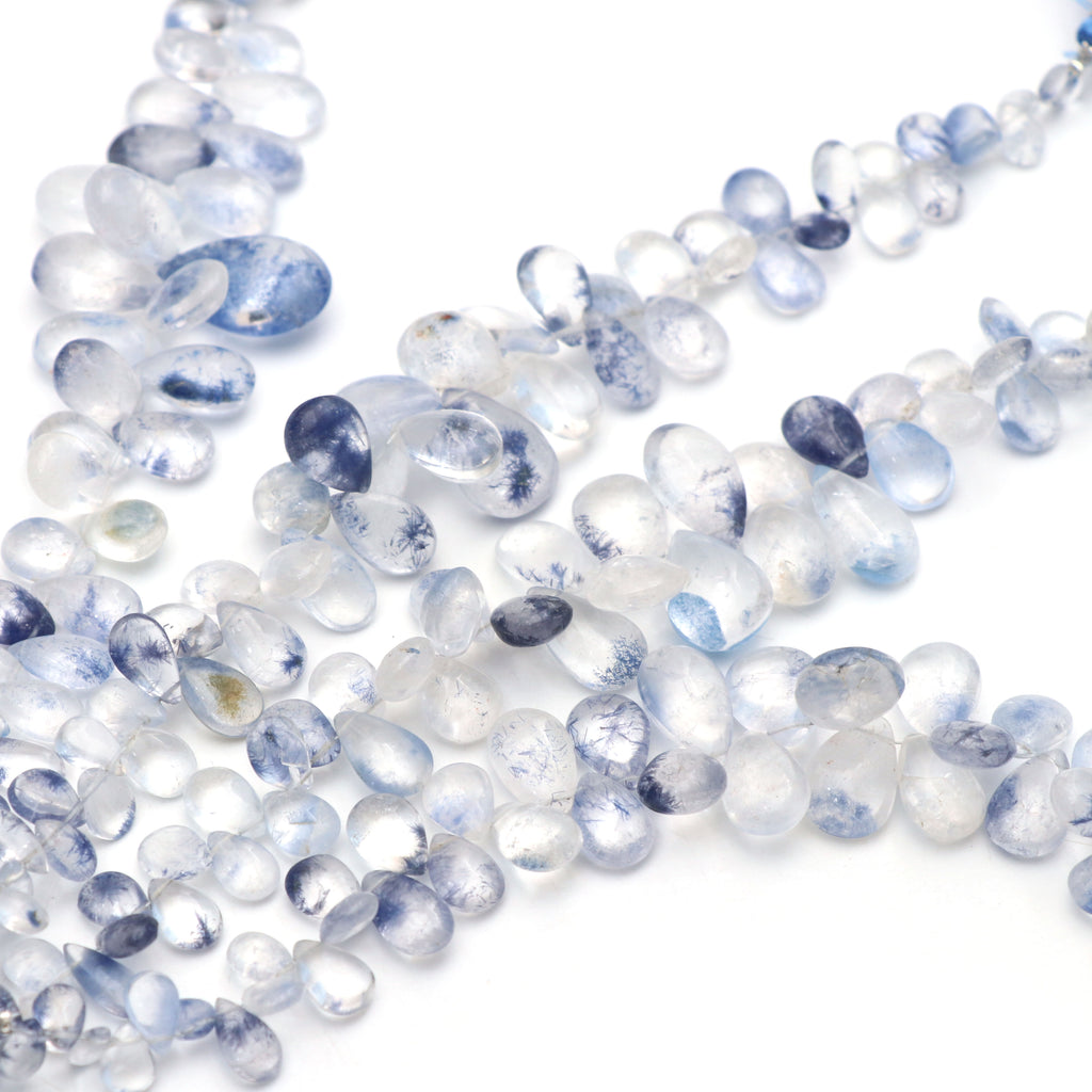 Natural Dumortierite Smooth Pear Beads , Dumortierite Beads , 5x6.5 mm To 13x18  mm , 8 Inch, Price Per Strand - National Facets, Gemstone Manufacturer, Natural Gemstones, Gemstone Beads