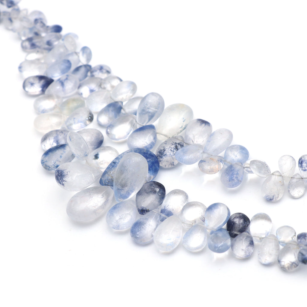 Natural Dumortierite Smooth Pear Beads , Dumortierite Beads , 5x6.5 mm To 13x18  mm , 8 Inch, Price Per Strand - National Facets, Gemstone Manufacturer, Natural Gemstones, Gemstone Beads