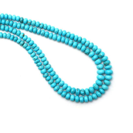 Turquoise Smooth Rondelle Beads, 4 mm To 8 mm, Turquoise Jewelry Making Beads, 17.5 Inches Full Strand, Price Per Strand