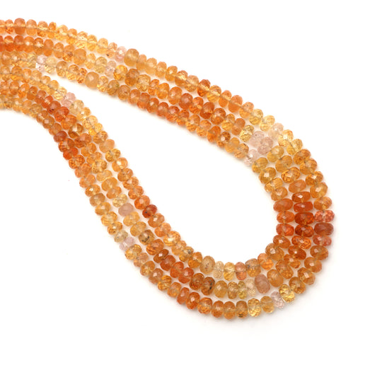 Imperial Topaz Faceted Rondelle Beads, 4.5 mm To 6.5 mm, Imperial Topaz Jewelry Making Beads, 18 Inches Full Strand, Price Per Strand