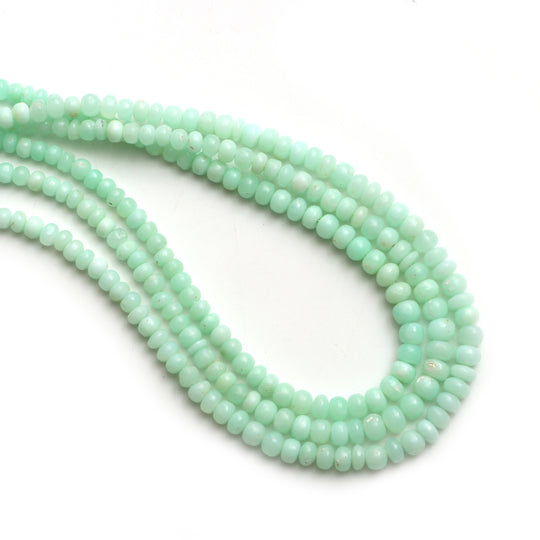 Chrysoprase smooth rondelle beads, 3 mm to 5 mm, Chrysoprase jewelry making beads, Rondelle shape chrysoprase, 17.5 inches strand, Price per strand