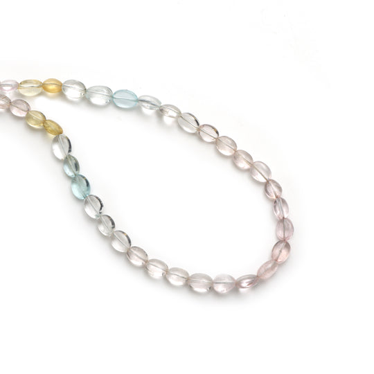 Multi Aquamarine Smooth Tumble Beads, 5x6 mm To 5.5x7 mm, Multi Aquamarine Jewelry Making Beads, 20 Inches Full Strand, Price Per Strand