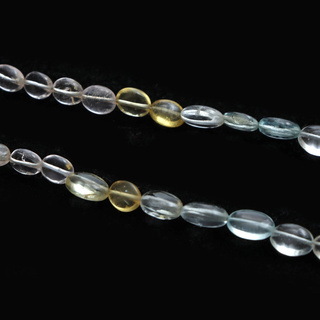 Multi Aquamarine Smooth Tumble Beads