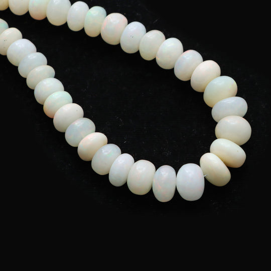 Ethiopian Opal Smooth Rondelle Beads, 9 mm To 13.5 mm, Ethiopian Opal Jewelry Making Beads, 18 Inches Full Strand, Price Per Strand
