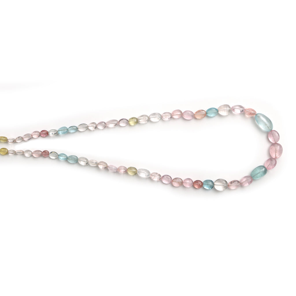 Multi Aquamarine Smooth Tumble Beads