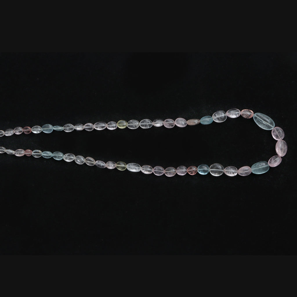 Multi Aquamarine Smooth Tumble Beads