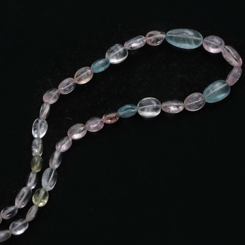 Multi Aquamarine Smooth Tumble Beads