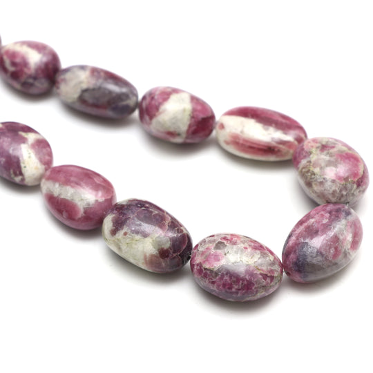 Natural Tourmaline Smooth Tumble Beads , Tourmaline Necklace Beads, 13.5x16 mm to 18x27.5 mm , 18 Inch , Price Per Strand