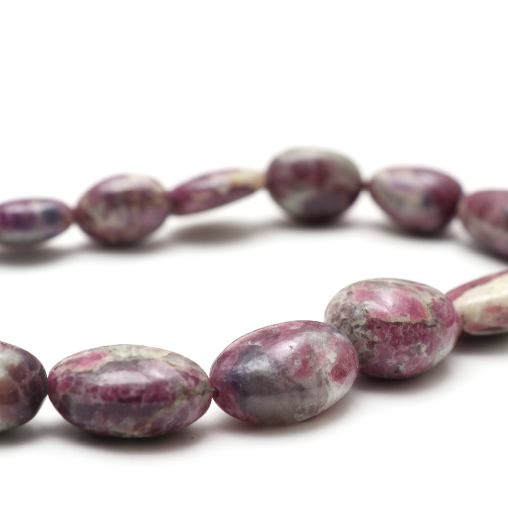 Natural Tourmaline Smooth Tumble Beads , Tourmaline Necklace Beads, 13.5x16 mm to 18x27.5 mm , 18 Inch , Price Per Strand - National Facets, Gemstone Manufacturer, Natural Gemstones, Gemstone Beads