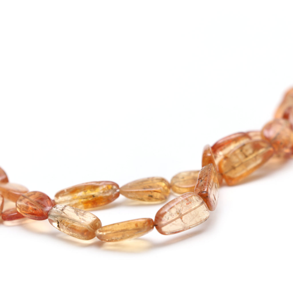 Imperial Topaz Smooth Tumble Beads , 6.5x9 mm To 8x17 mm , Imperial Topaz , Gem Quality, 18 Inch Full Strand, Price Per Strand - National Facets, Gemstone Manufacturer, Natural Gemstones, Gemstone Beads
