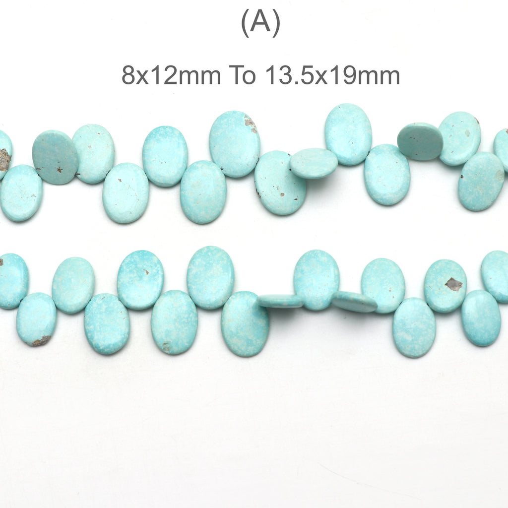 Turquoise Smooth Oval Beads, Turquoise Oval Beads, Turquoise Gemstone, Gem Quality , 8 Inch Full Strand, Price Per Strand - National Facets, Gemstone Manufacturer, Natural Gemstones, Gemstone Beads
