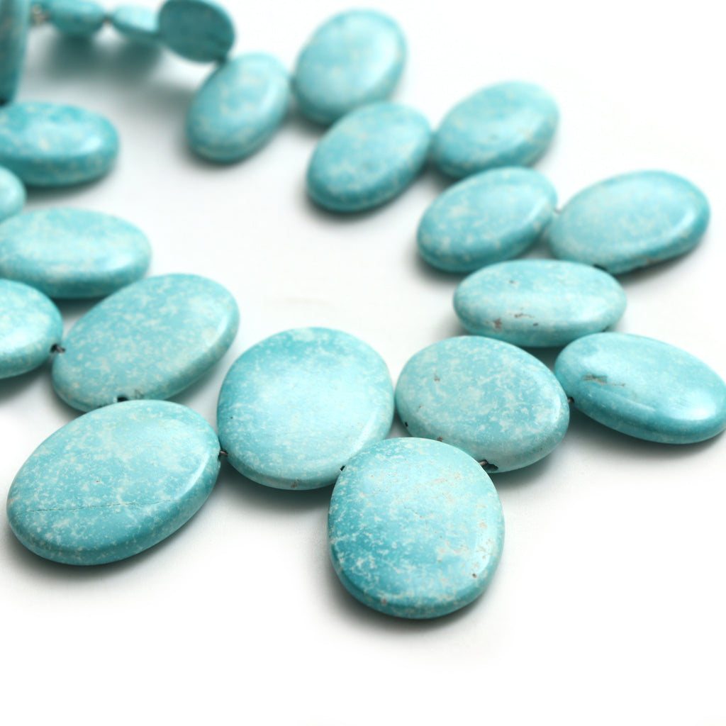 Turquoise Smooth Oval Beads, Turquoise Oval Beads, Turquoise Gemstone, Gem Quality , 8 Inch Full Strand, Price Per Strand - National Facets, Gemstone Manufacturer, Natural Gemstones, Gemstone Beads