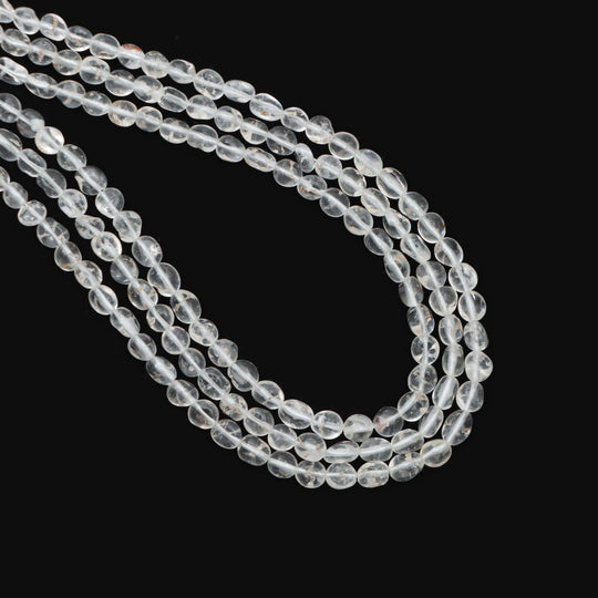 ハイアライト オパール スムース オーバル ビーズ、3x4 mm ～ 4.5x5 mm、ハイアライト オパール ジュエリー メイキング ビーズ、18 インチ フル ストランド、1 ストランドあたりの価格