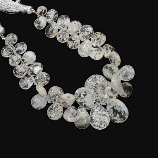 ハイアライト オパール スムース ペア ビーズ、6x8 mm ～ 12x16.5 mm、ハイアライト オパール ジュエリー メイキング ビーズ、6 インチ フル ストランド、1 ストランドあたりの価格