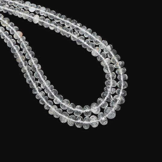 ハイアライト オパール ファセット ロンデル ビーズ、4 mm ～ 8 mm、ハイアライト オパール ジュエリー メイキング ビーズ、18 インチ フル ストランド、1 ストランドあたりの価格