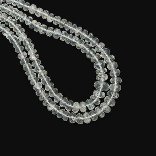 ハイアライト オパール ファセット ロンデル ビーズ、4.5 mm ～ 8 mm、ハイアライト オパール ジュエリー メイキング ビーズ、18 インチ フル ストランド、1 ストランドあたりの価格