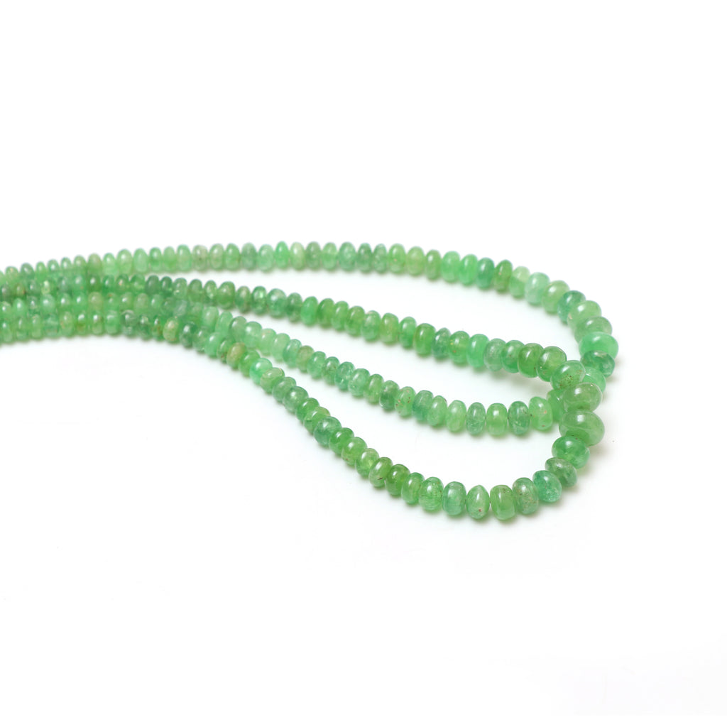 Natural Tsavorite Smooth Rondelle Beads, 4.5 mm to 8 mm, Tsavorite Jewelry Handmade Gift for Women, 18 Inches Full Strand, Price Per Strand - National Facets, Gemstone Manufacturer, Natural Gemstones, Gemstone Beads, Gemstone Carvings