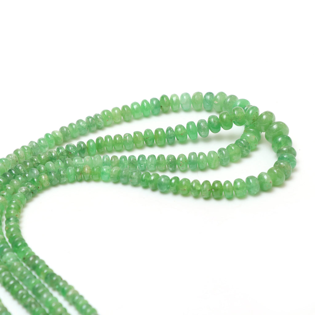 Natural Tsavorite Smooth Rondelle Beads, 4.5 mm to 8 mm, Tsavorite Jewelry Handmade Gift for Women, 18 Inches Full Strand, Price Per Strand - National Facets, Gemstone Manufacturer, Natural Gemstones, Gemstone Beads, Gemstone Carvings