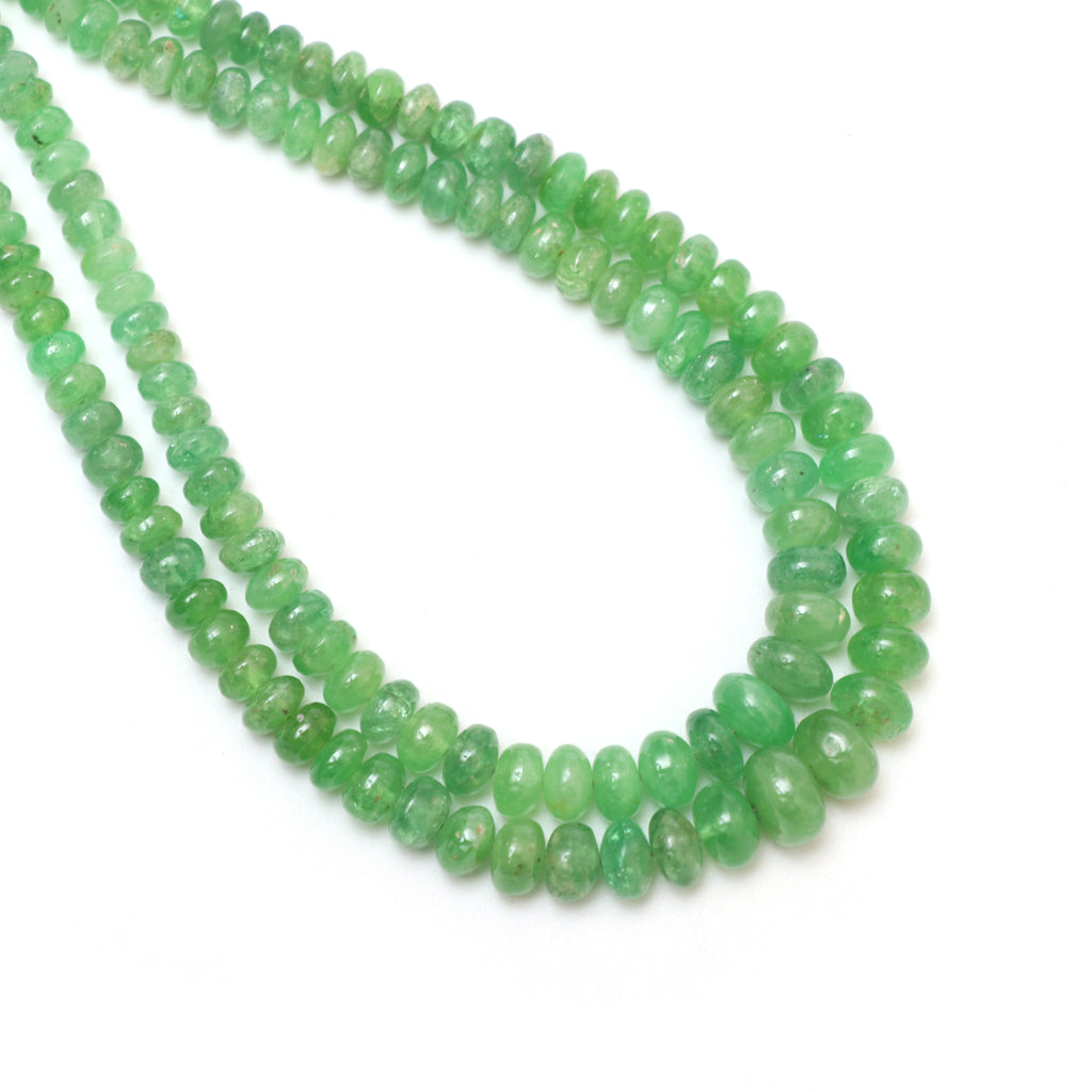 Natural Tsavorite Smooth Rondelle Beads, 4.5 mm to 8 mm, Tsavorite Jewelry Handmade Gift for Women, 18 Inches Full Strand, Price Per Strand - National Facets, Gemstone Manufacturer, Natural Gemstones, Gemstone Beads, Gemstone Carvings