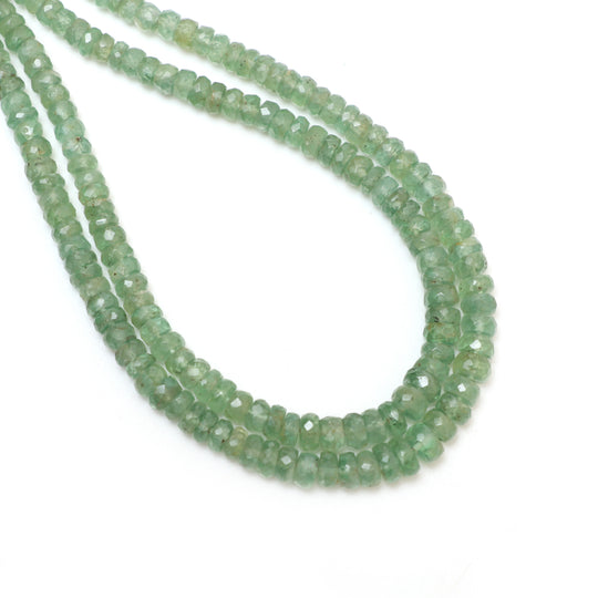 Mint Kyanite Faceted Rondelle Beads, 4 mm to 6 mm, Mint Kyanite Jewelry Making Beads, 18 Inch Strand, Price Per Strand