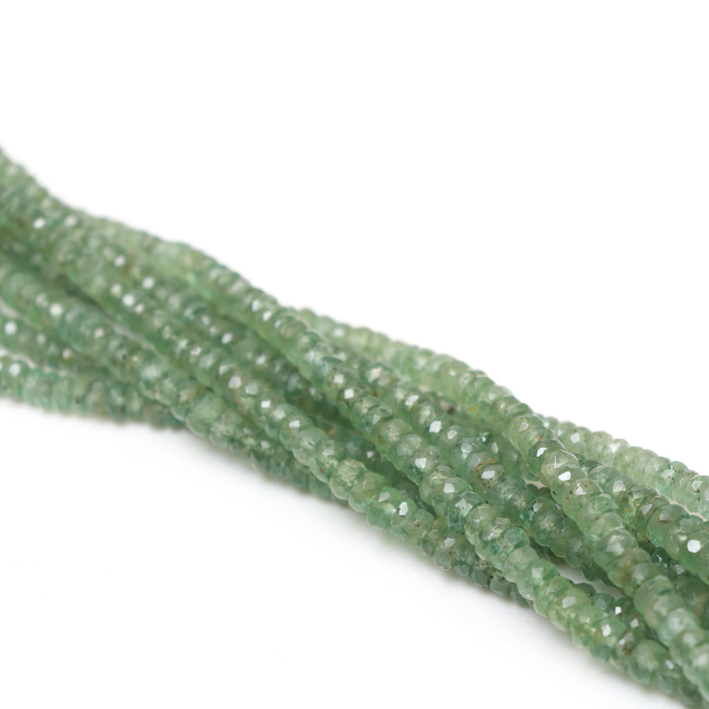 Mint Kyanite Faceted Rondelle Beads, 4 mm to 6 mm, Mint Kyanite Jewelry Handmade Gift for Women, 18 Inch Strand, Price Per Strand - National Facets, Gemstone Manufacturer, Natural Gemstones, Gemstone Beads, Gemstone Carvings