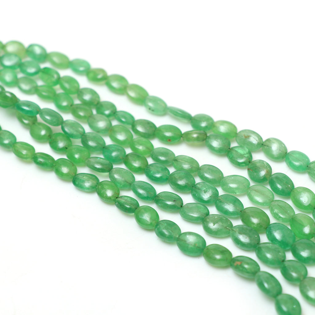 Natural Tsavorite Smooth Oval Beads, 4x5 mm to 7.5x9.5 mm, Tsavorite Jewelry Handmade Gift for Women, Price Per Strand - National Facets, Gemstone Manufacturer, Natural Gemstones, Gemstone Beads, Gemstone Carvings