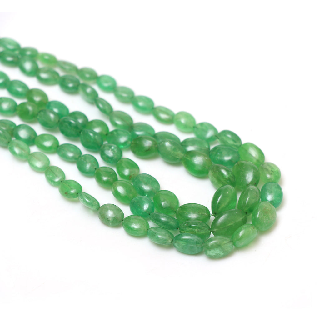 Natural Tsavorite Smooth Oval Beads, 4x5 mm to 7.5x9.5 mm, Tsavorite Jewelry Handmade Gift for Women, Price Per Strand - National Facets, Gemstone Manufacturer, Natural Gemstones, Gemstone Beads, Gemstone Carvings