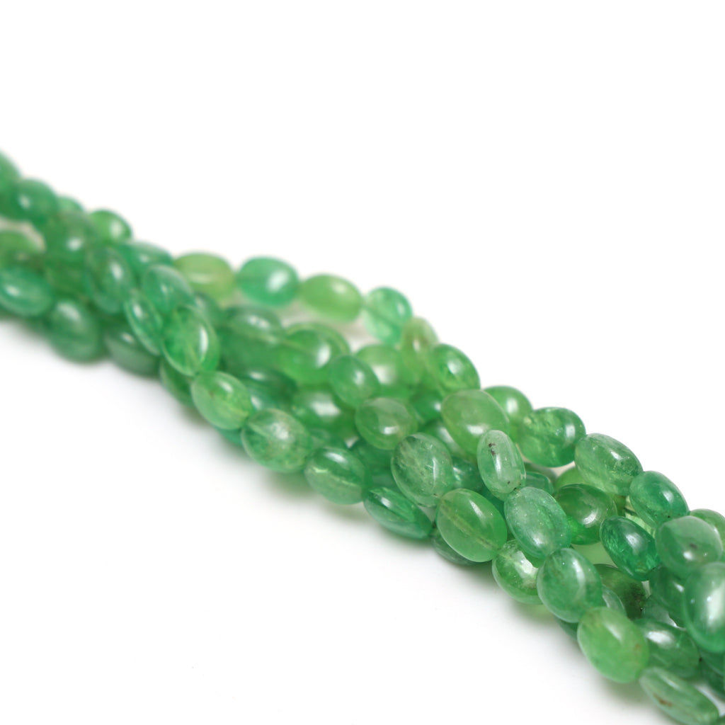 Natural Tsavorite Smooth Oval Beads, 4x5 mm to 7.5x9.5 mm, Tsavorite Jewelry Handmade Gift for Women, Price Per Strand - National Facets, Gemstone Manufacturer, Natural Gemstones, Gemstone Beads, Gemstone Carvings