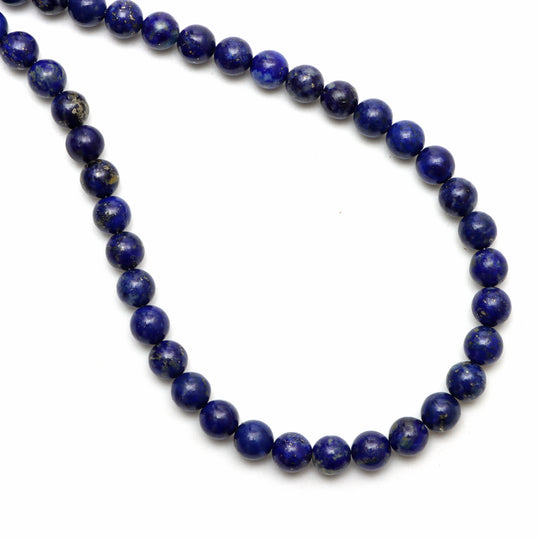 Natural Lapis Smooth Round Beads, 7 mm, Lapis Jewelry Making Gemstone, January Birthstone, 17.5 Inches Full Strand, Price Per Strand