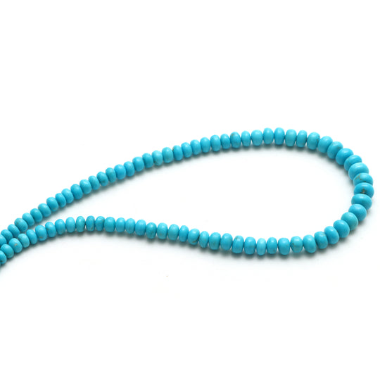 Natural Turquoise Smooth Rondelle Beads, 4 mm To 7 mm, Turquoise Jewelry Handmade, Gift for Women, 17.5 Inches Full Strand, Price Per Strand