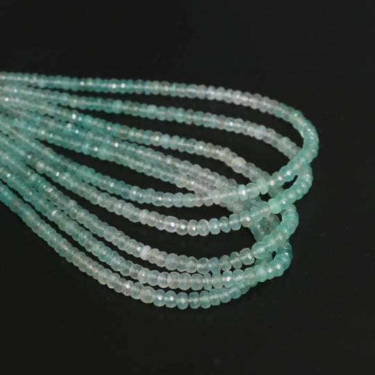 Natural Mintprase Faceted Rondelle Beads, 4.5 mm to 5 mm, Mintprase Rondelle Jewelry Making Brads, 18 Inches, Price Per Strand