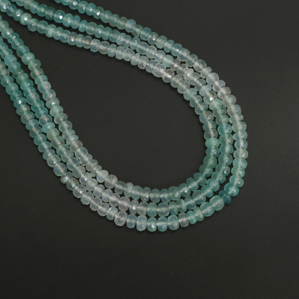 Natural Mintprase Faceted Rondelle Beads, 4.5 mm to 5 mm, Mintprase Rondelle Jewelry Making Brads, 18 Inches, Price Per Strand - National Facets, Gemstone Manufacturer, Natural Gemstones, Gemstone Beads, Gemstone Carvings