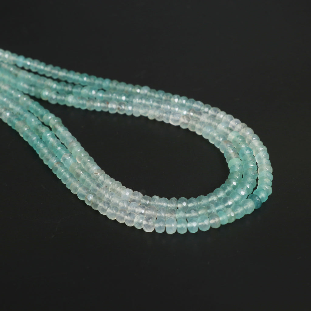 Natural Mintprase Faceted Rondelle Beads, 4.5 mm to 5 mm, Mintprase Rondelle Jewelry Making Brads, 18 Inches, Price Per Strand - National Facets, Gemstone Manufacturer, Natural Gemstones, Gemstone Beads, Gemstone Carvings