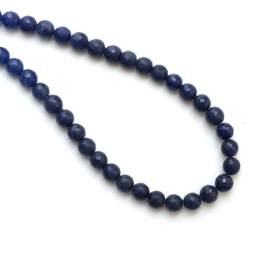 Natural Denim Quartz Faceted Round Balls, 7mm, Quartz Jewelry Making Beads, 20 inches Full Strand, Price Per Strand
