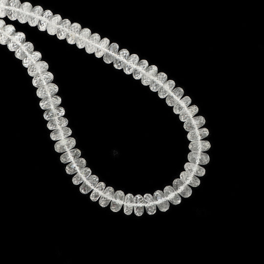 8 mm Natural Crystal Faceted Rondelle Shape Gemstone Beads