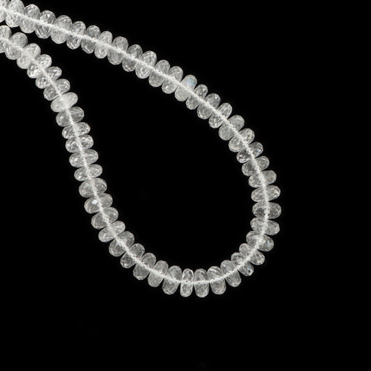 9 mm Natural Crystal Faceted Rondelle Shape Gemstone Beads